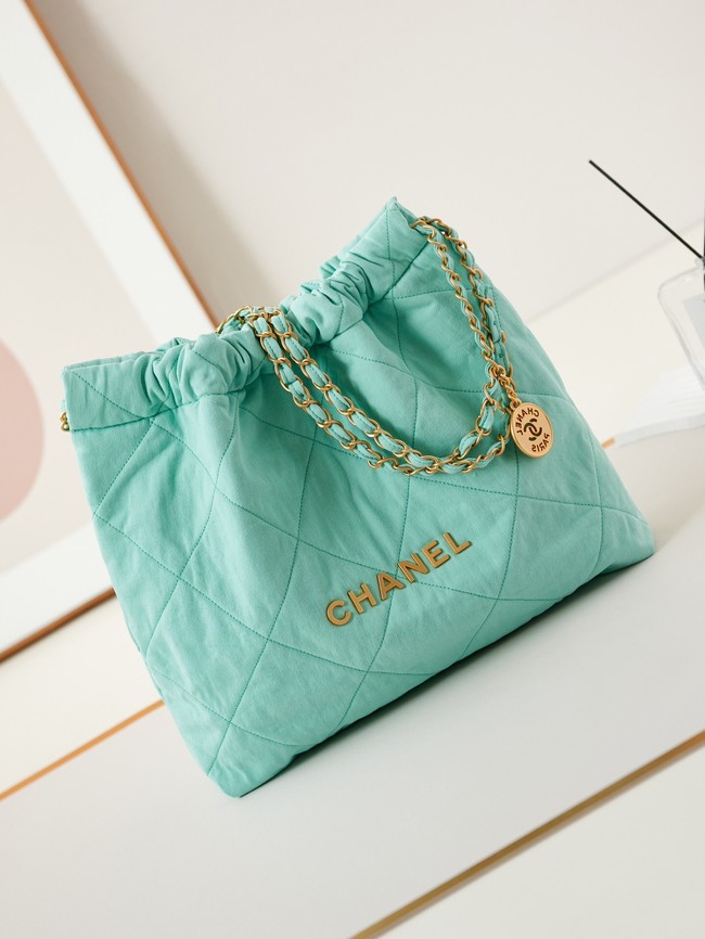 CHANEL 22 HANDBAG Fabric AS3261 blue