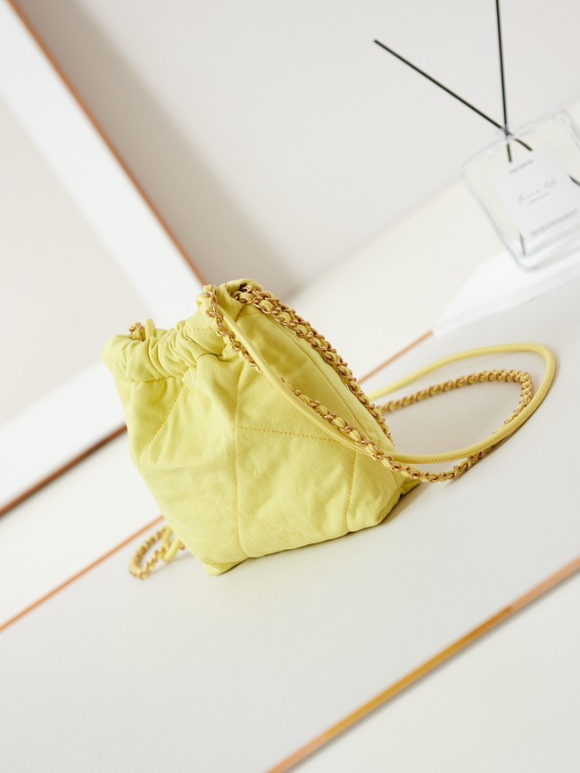 CHANEL 22 MINI HANDBAG Fabric AS3980 yellow