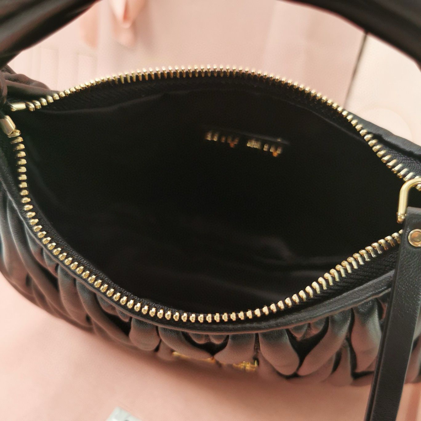 Miu Miu Wander Matelasse Original Sheepskin Bag 5BC125 Black