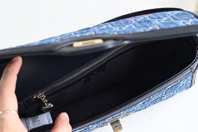 GUCCI LUCE SMALL SHOULDER BAG 786027 Blue GG denim