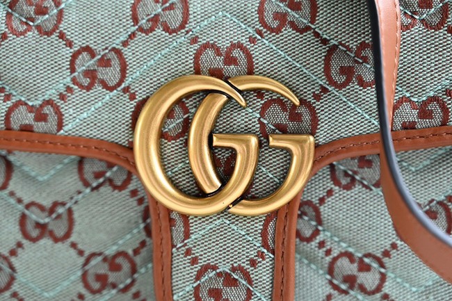 Gucci GG MARMONT SMALL SHOULDER BAG 443497 GG canvas Pale blue