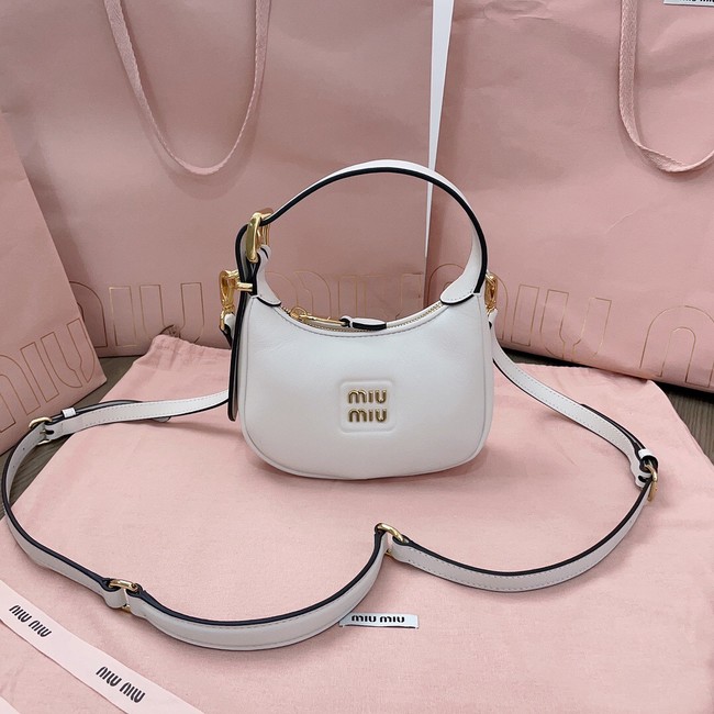 MIU MIU Original Leather Top Handle Bag 5BC161 white