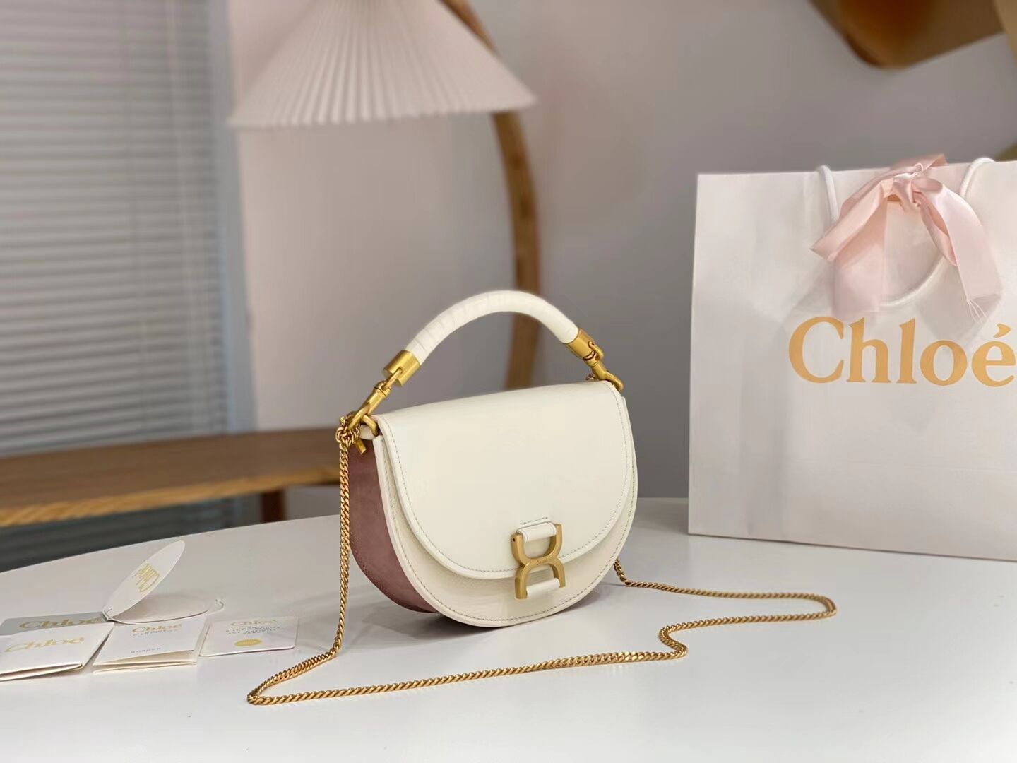 CHLOE Small leather shoulder bag CL225156 cream CHLOE Small leather shoulder bag CL225156 cream