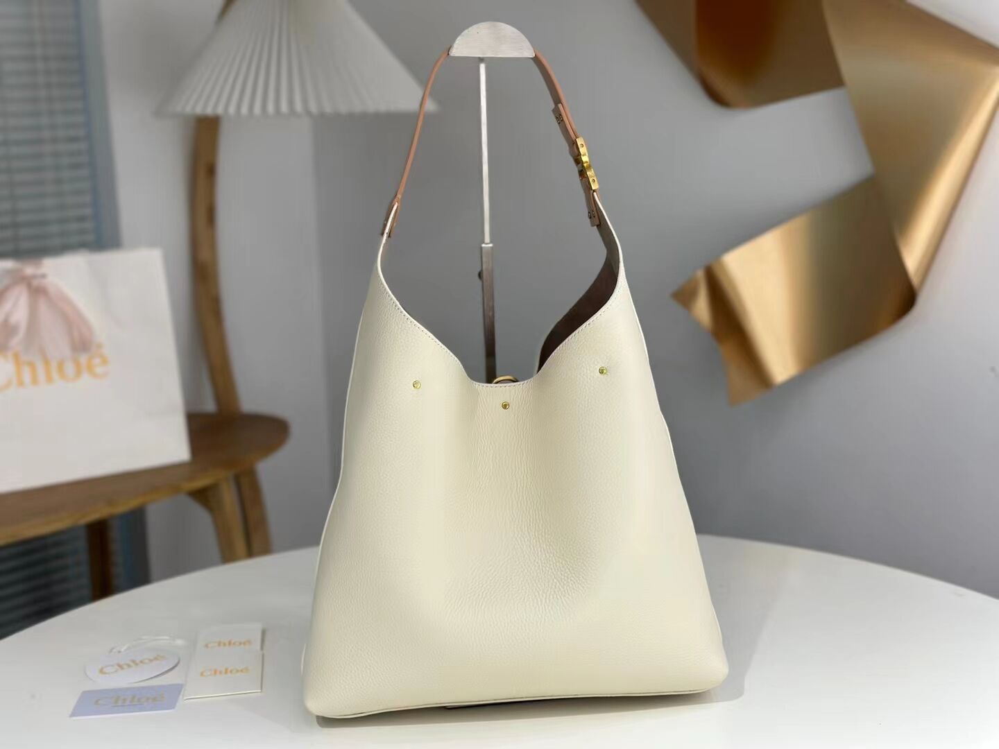 CHLOE leather shoulder bag CL224765 white