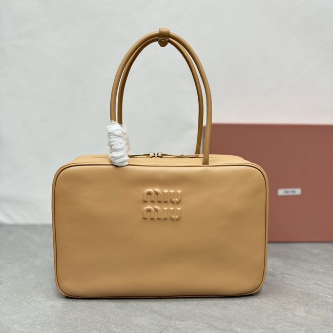 MIU MIU Original Leather Top Handle Bag 5BB117 Apricot
