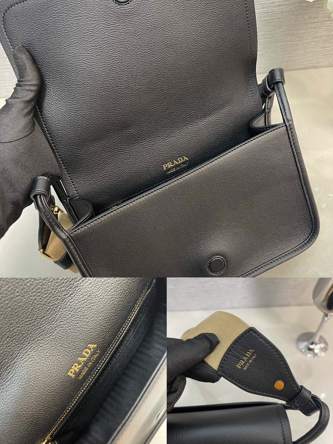 Prada Leather shoulder bag 1BD372 black