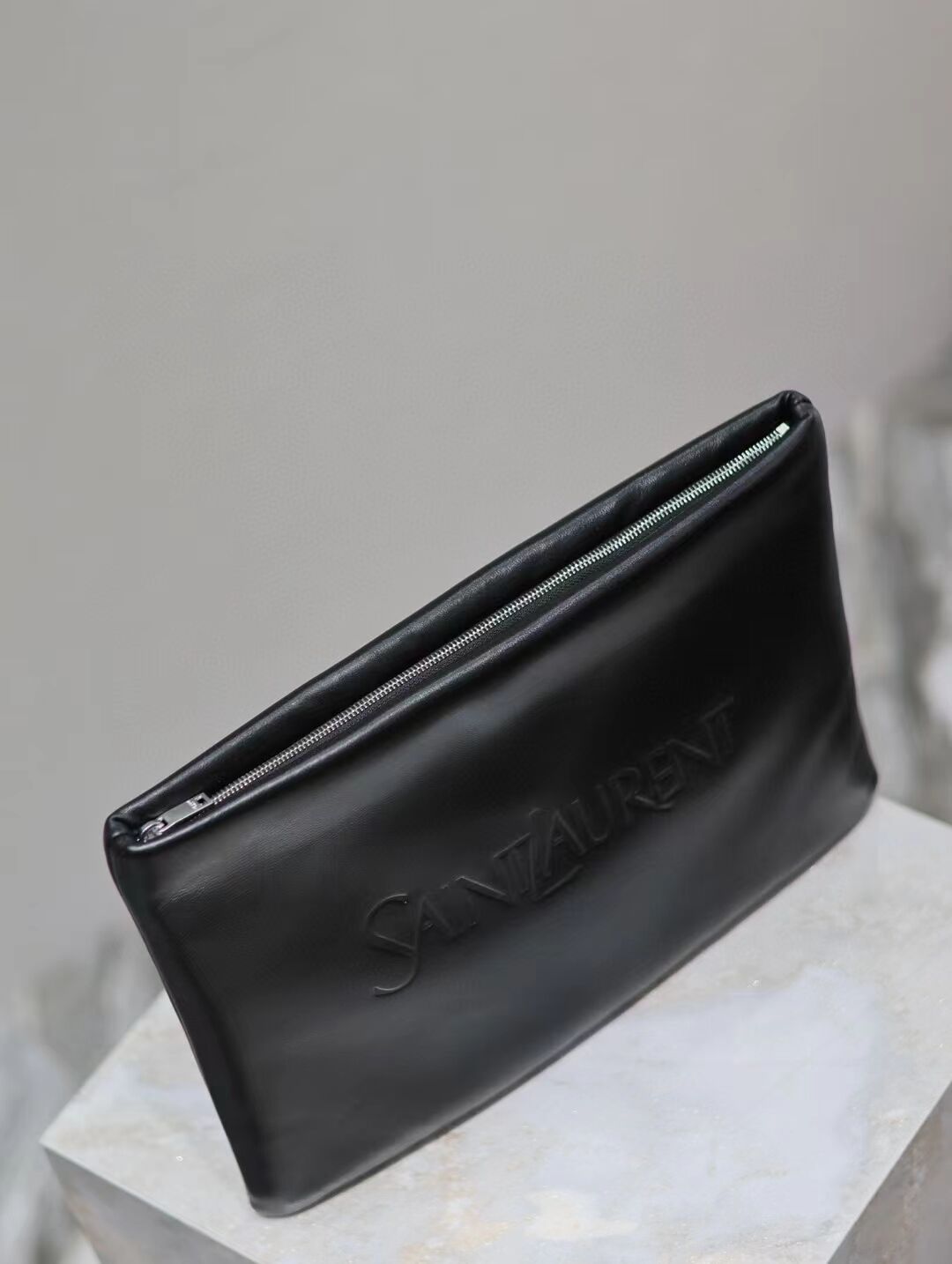 SAINT LAURENT CALYPSO LARGE POUCH IN LAMBSKIN 778943-1 black