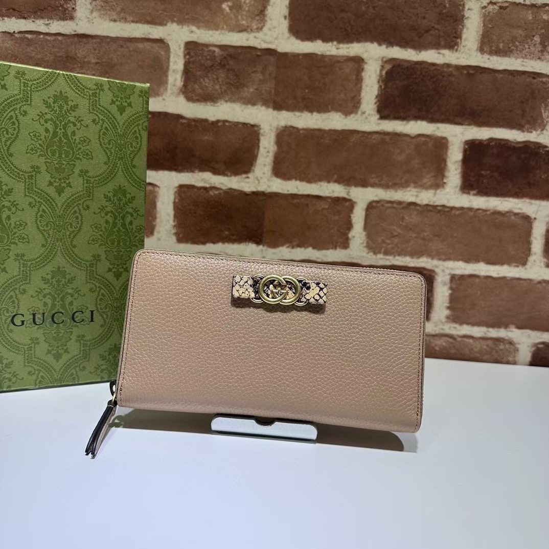Gucci GG Marmont leather zip around wallet 750458 brown