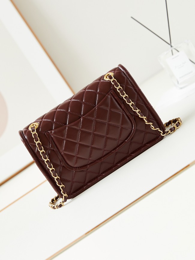 CHANEL FLAP BAG Lambskin AS4686 Dark Burgundy