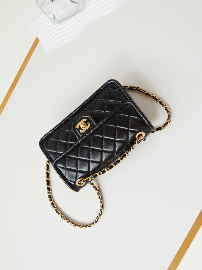 CHANEL FLAP BAG Lambskin AS4687 black