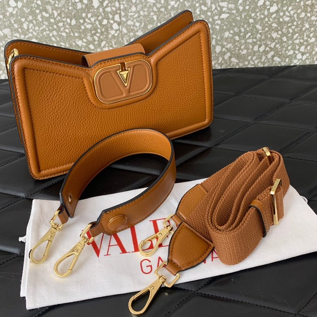 VALENTINO Mini VLOGO SIGNATURE calfskin bag 0119 brown