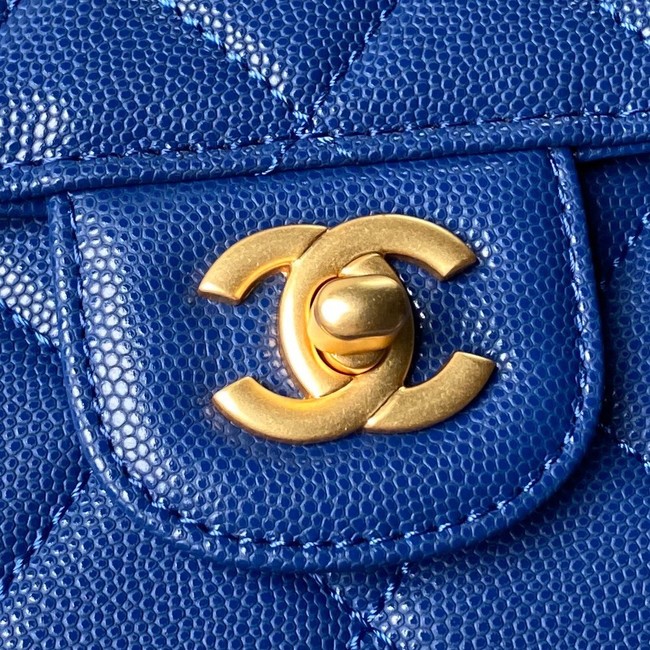 Chanel FLAP BAG WITH TOP HANDLE AS6261 blue