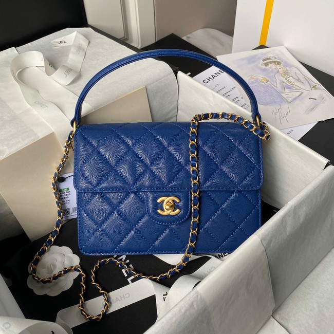 Chanel FLAP BAG WITH TOP HANDLE AS6261 blue
