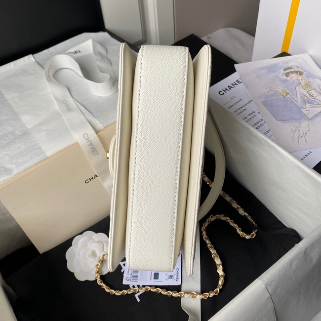 Chanel FLAP BAG WITH TOP HANDLE AS6261 white