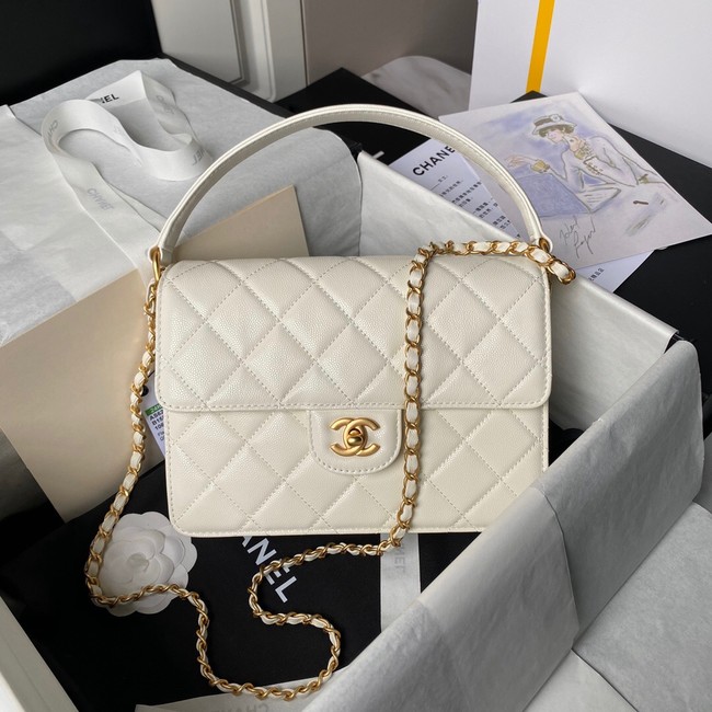 Chanel FLAP BAG WITH TOP HANDLE AS6261 white