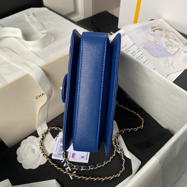 Chanel SMALL FLAP BAG WITH TOP HANDLE AS6262 BLUE