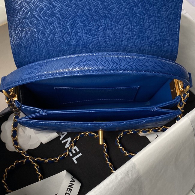 Chanel SMALL FLAP BAG WITH TOP HANDLE AS6262 BLUE