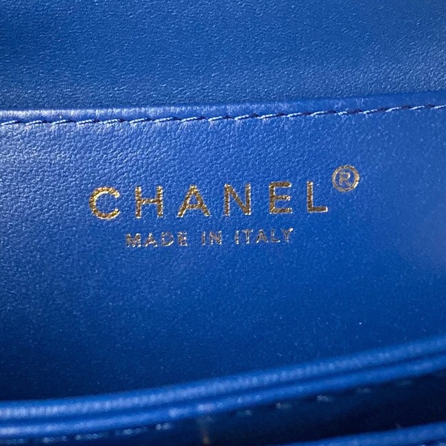 Chanel SMALL FLAP BAG WITH TOP HANDLE AS6262 BLUE