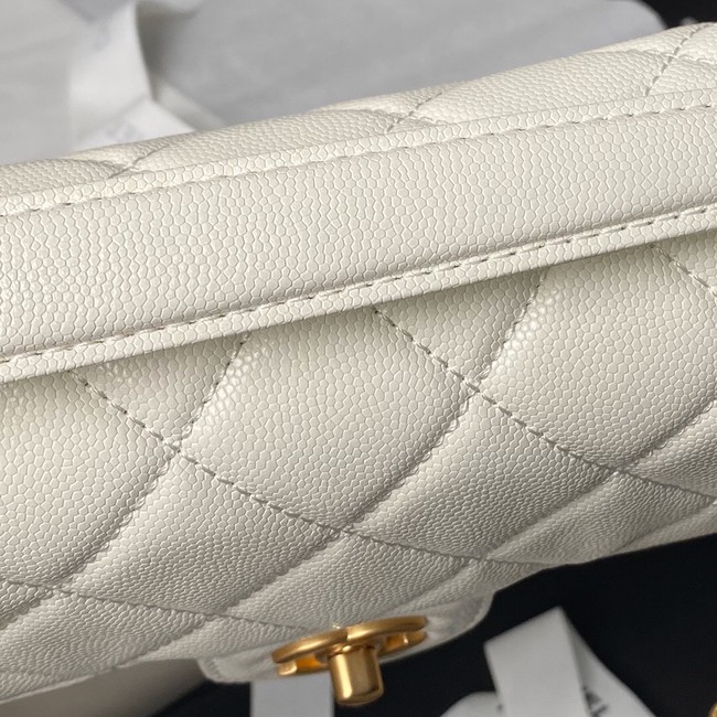 Chanel SMALL FLAP BAG WITH TOP HANDLE AS6262 WHITE