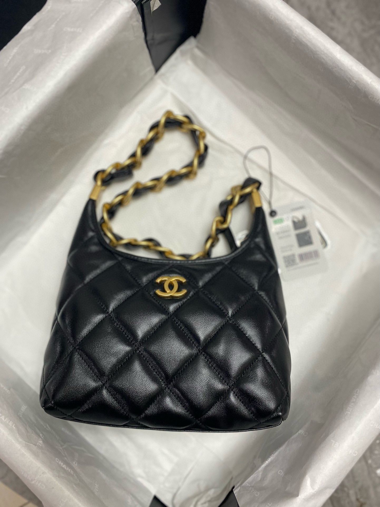 Chanel 24A Original Leather Hobo Bag AS4922  AS4923 Black