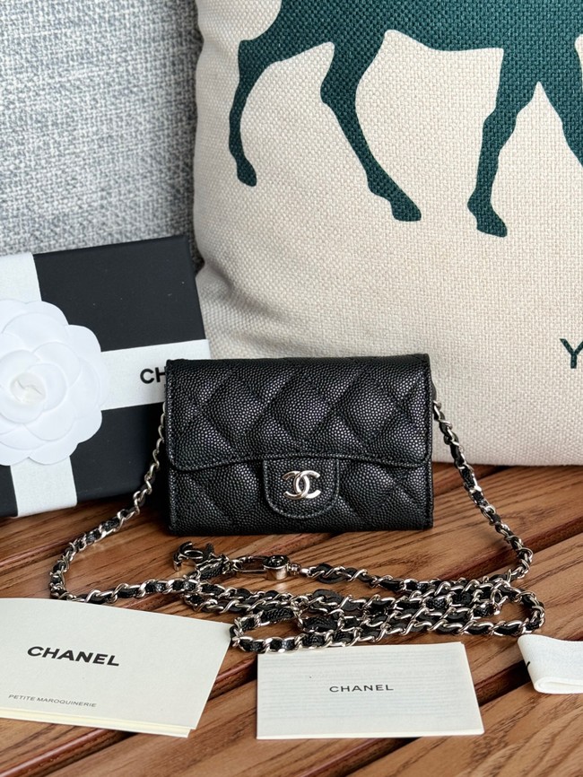 Chanel MINI BELT BAG Gold-Tone Metal A81081 black