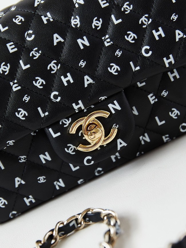 Chanel MINI CLASSIC HANDBAG AS1116 black&white