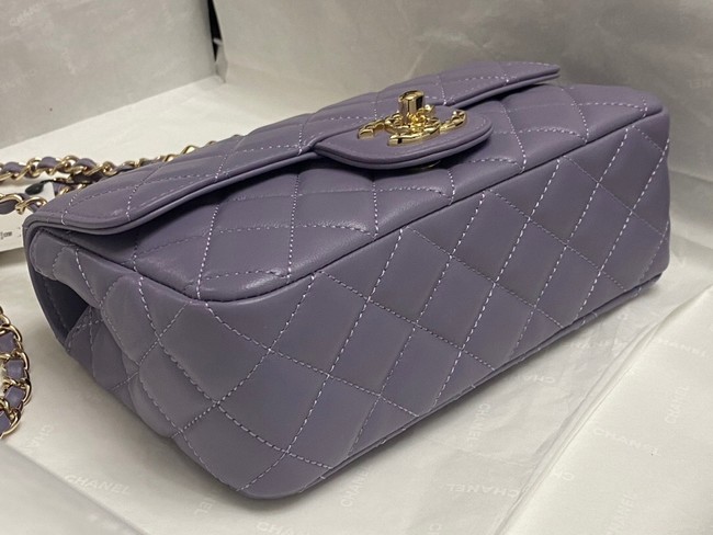 Chanel MINI FLAP BAG WITH TOP HANDLE AS4924 Light Purple