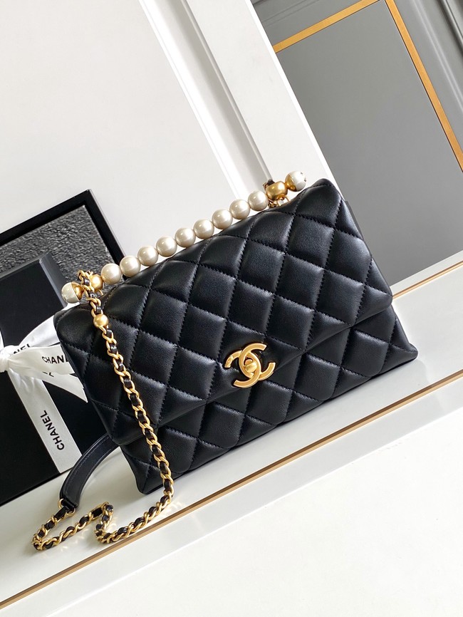 Chanel SMALL FLAP BAG WITH TOP HANDLE AS4997 BLACK
