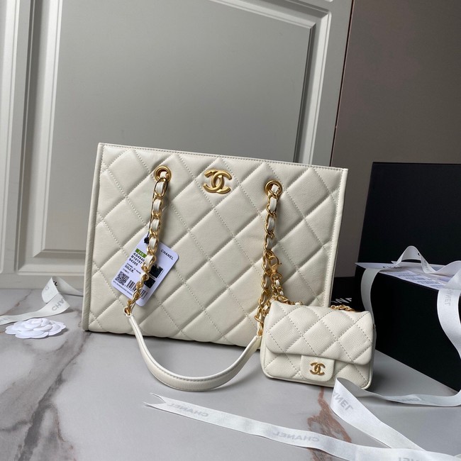 Chanel SMALL SHOPPING BAG AS4940 white