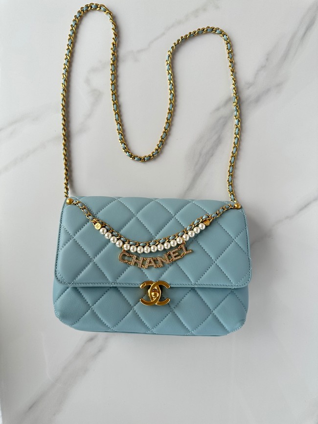 Chanel FLAP BAG AS5011 SKY BLUE
