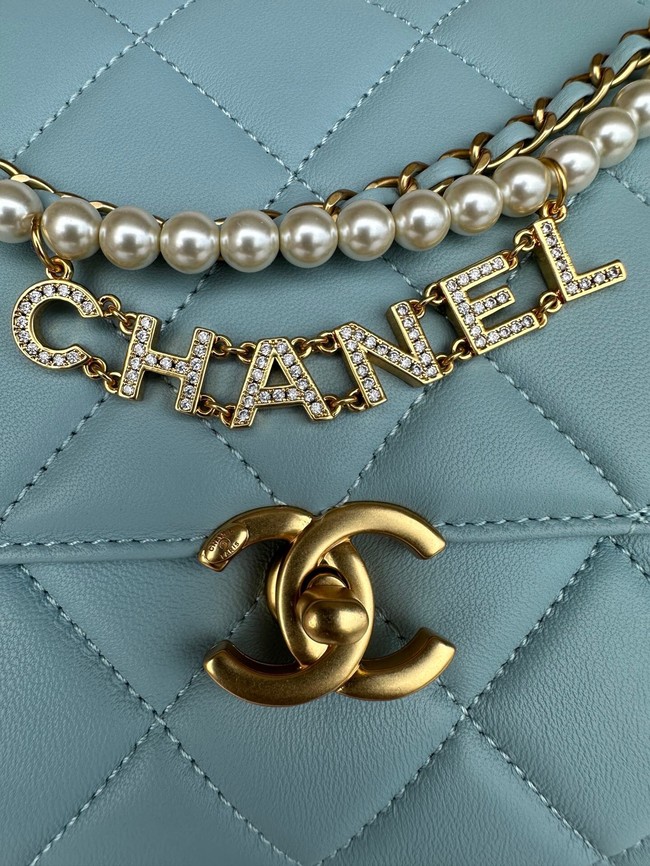 Chanel FLAP BAG AS5011 SKY BLUE