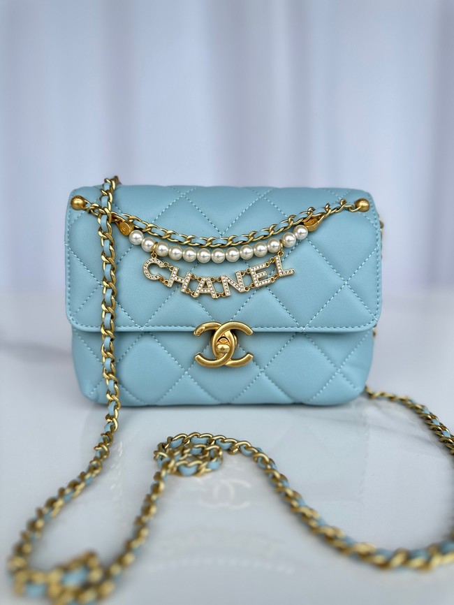 Chanel MINI FLAP BAG AS4986 SKY BLUE