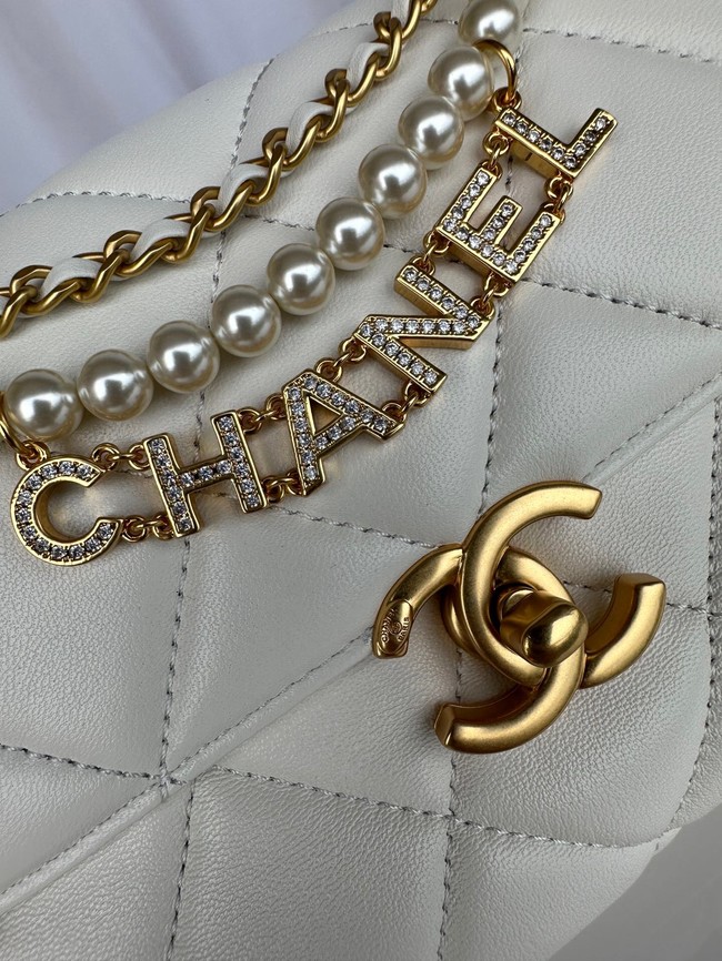 Chanel MINI FLAP BAG AS4986 white