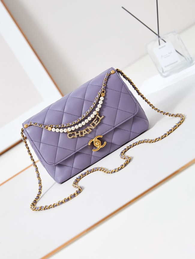 Chanel FLAP BAG AS5011 Light Purple