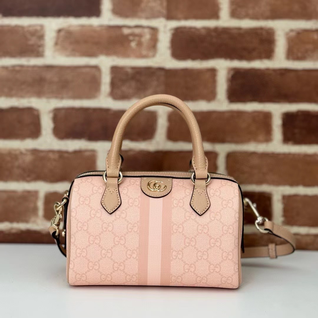 GUCCI OPHIDIA GG MINI TOP HANDLE BAG 772053 Dusty pink