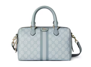 GUCCI OPHIDIA GG SMALL TOP HANDLE BAG 772061 Dusty blue