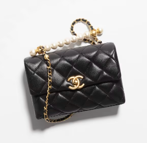 Chanel MINI FLAP BAG WITH TOP HANDLE AS5001 black