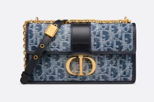 DIOR 30 Montaigne East-West Bag with Chain Blue Denim Dior Oblique Jacquard M9334UDC