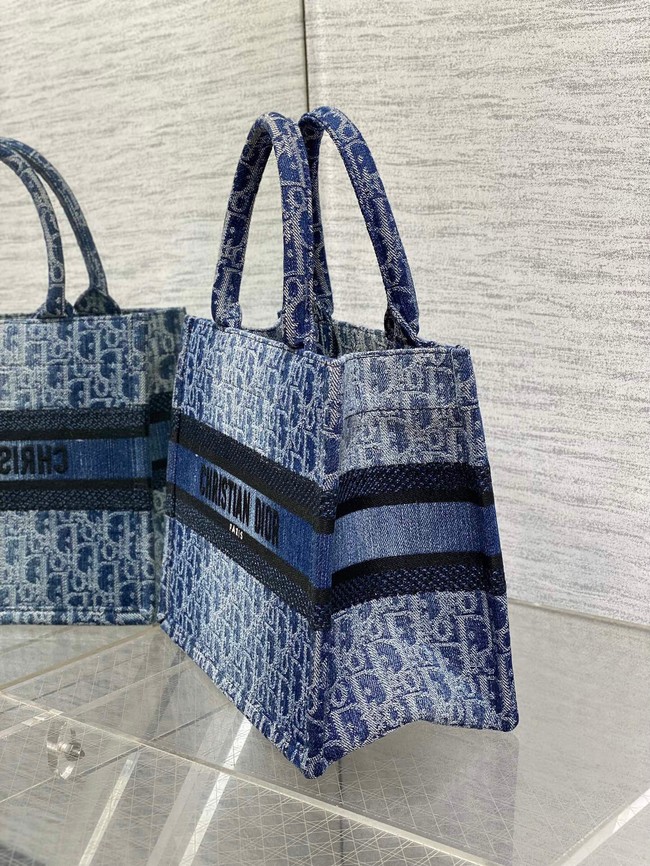 SMALL Dior Book Tote Blue Denim Dior Oblique Jacquard M1296ZRf