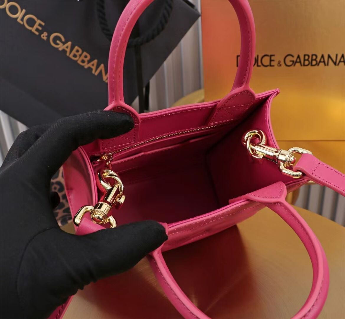 Dolce & Gabbana leather Shoulder Bag G6507 rose