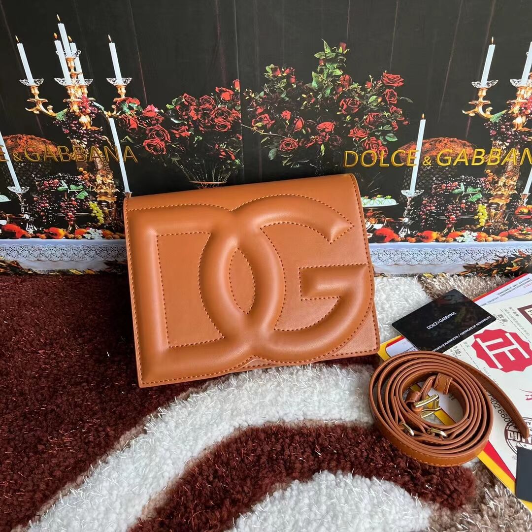 Dolce & Gabbana leather Shoulder Bag G6551 brown