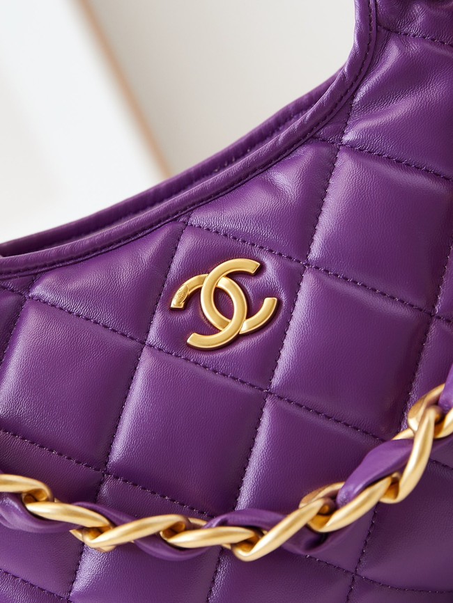 Chanel 24A SMALL HOBO HANDBAG AS4922 Purple