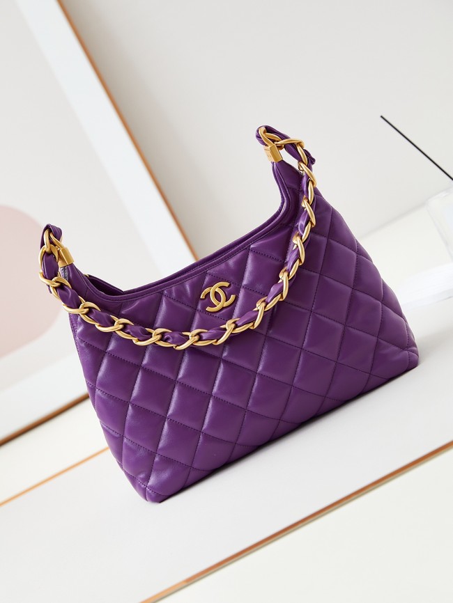 Chanel 24A HOBO HANDBAG AS4923 Purple