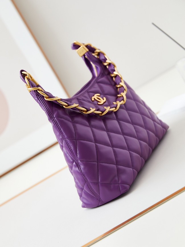 Chanel 24A HOBO HANDBAG AS4923 Purple