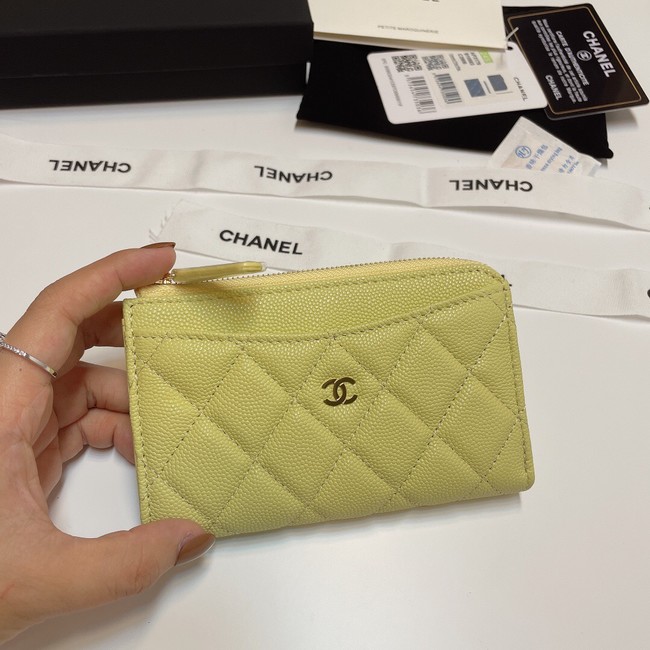 Chanel CLASSIC CARD HOLDER AP3179 Lemon