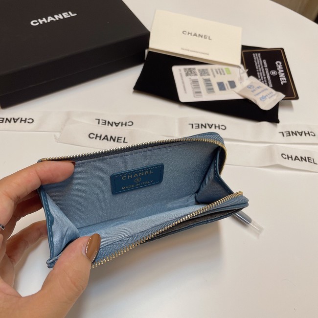 Chanel CLASSIC CARD HOLDER AP3179 blue