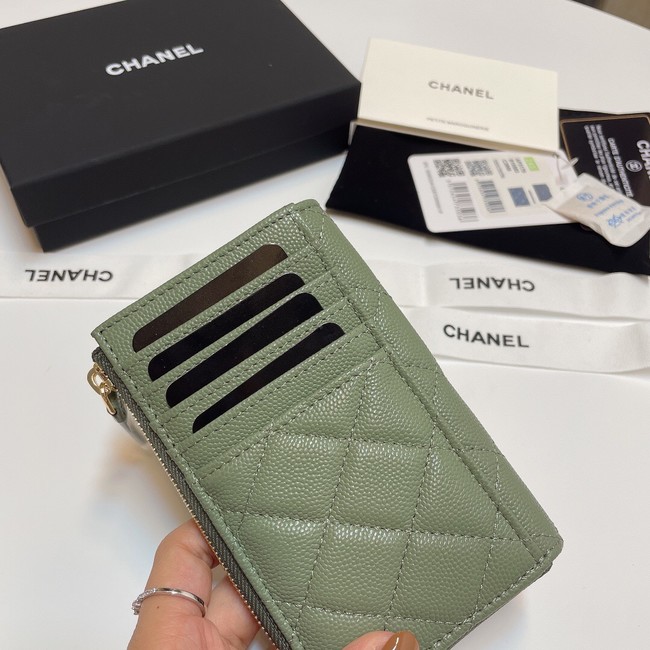 Chanel CLASSIC CARD HOLDER AP3179 green