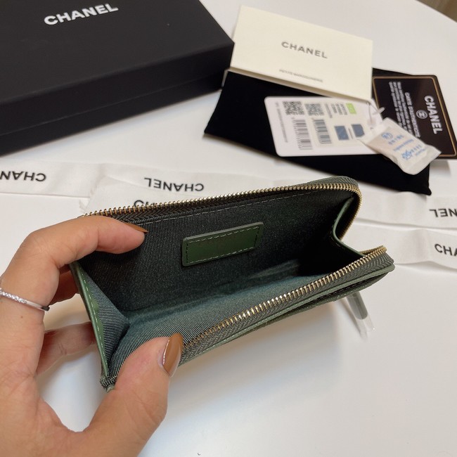 Chanel CLASSIC CARD HOLDER AP3179 green