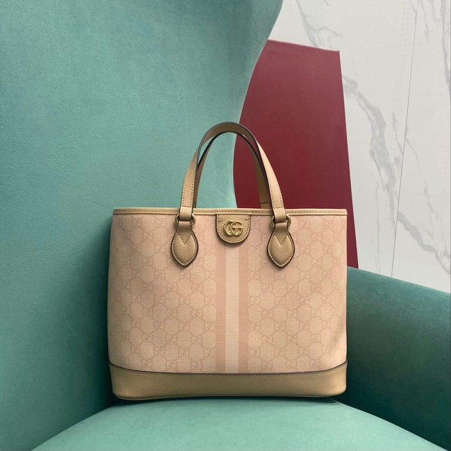 GUCCI OPHIDIA SMALL TOTE BAG 765043 gray pink