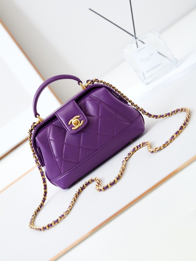 CHANEL 24A MINI BAG WITH TOP HANDLE AS4958 Purple